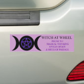 WITCH OP WIEL BUMPERSTICKER (Op auto)