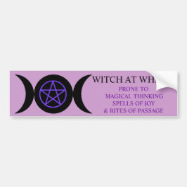 WITCH OP WIEL BUMPERSTICKER