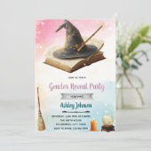 Witch or Wizard gender reveal invitation Kaart (Staand voorkant)