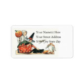 Witch Owl and Black Cat Address Label (Voorkant)