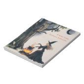 Witch Owl Black Cat Crescent Moon Halloween Theme Notitieblok (Linkerzijde)