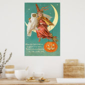 Witch Owl Crescent Moon Jack O Lantern Poster (Keuken)