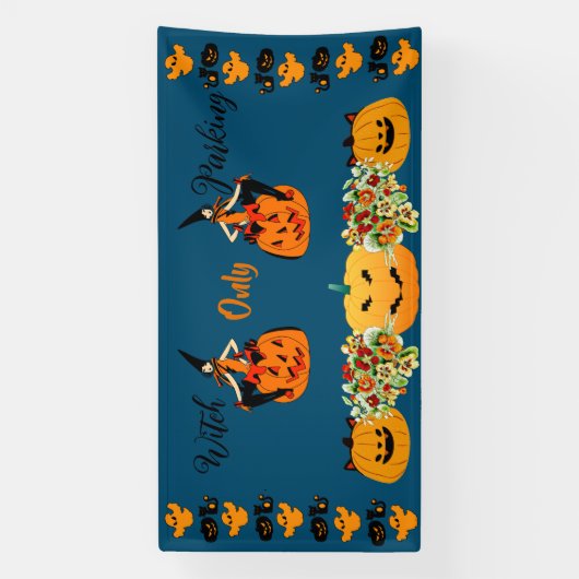 Witch Parking only Halloween Jack O Lantern Spooky Spandoek (Verticaal)