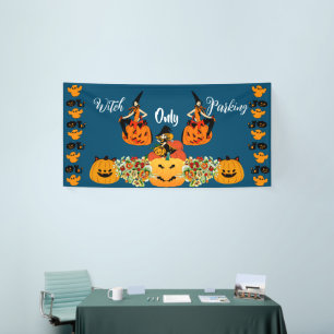 Witch Parking only Halloween Jack OLantern Spooky Spandoek