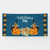 Witch Parking only Halloween Pumpkins Ghost Spooky Spandoek (Horizontaal)