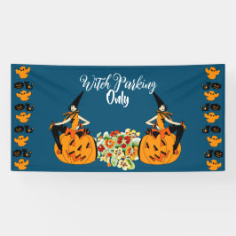 Witch Parking only Halloween Pumpkins Ghost Spooky Spandoek