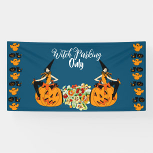 Witch Parking only Halloween Pumpkins Ghost Spooky Spandoek