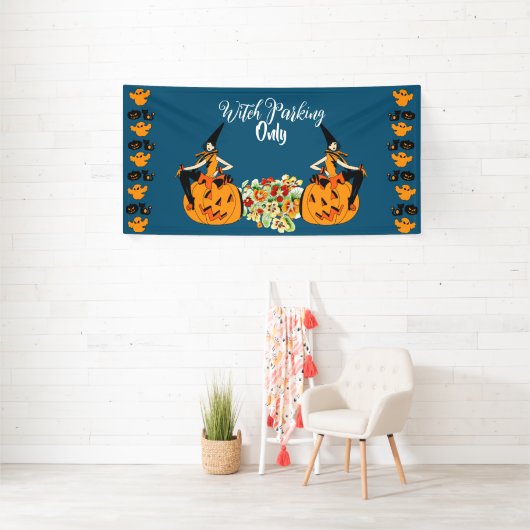 Witch Parking only Halloween Pumpkins Ghost Spooky Spandoek (Insitu)