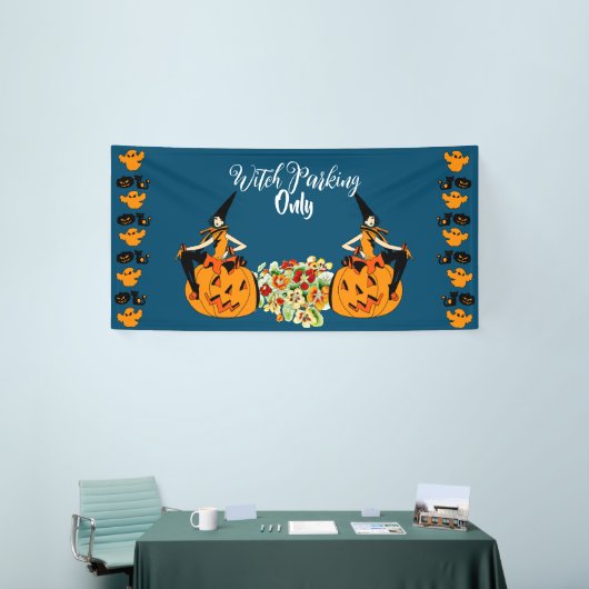Witch Parking only Halloween Pumpkins Ghost Spooky Spandoek (Beurs)