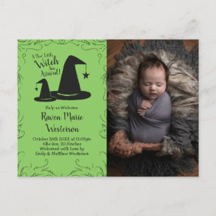 Witch Pet Baby shower Halloween Briefkaart