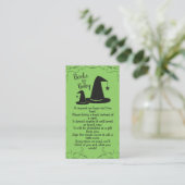 Witch Pet Baby shower Halloween Informatiekaartje (Staand voorkant)