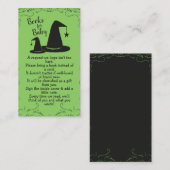 Witch Pet Baby shower Halloween Informatiekaartje (Voorkant / Achterkant)