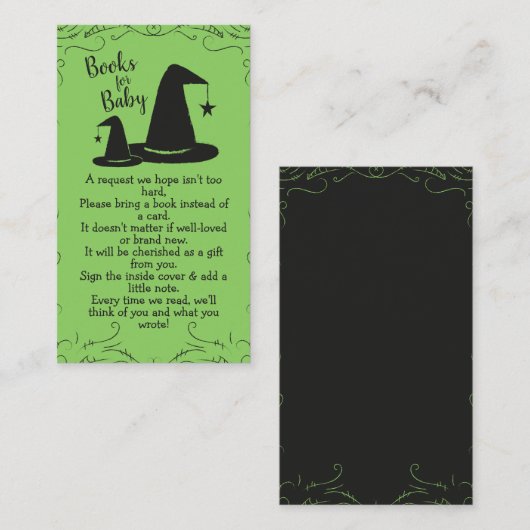 Witch Pet Baby shower Halloween Informatiekaartje (Voorkant / Achterkant)