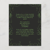 Witch Pet Baby shower Halloween Informatiekaartje (Achterkant)