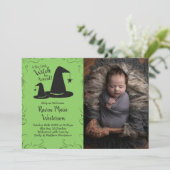 Witch Pet Baby shower Halloween Kaart (Staand voorkant)