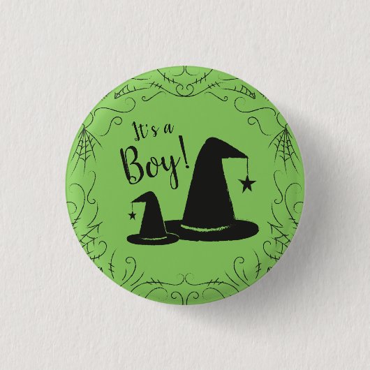 Witch Pet Baby shower Halloween Ronde Button 3,2 Cm (Voorkant)
