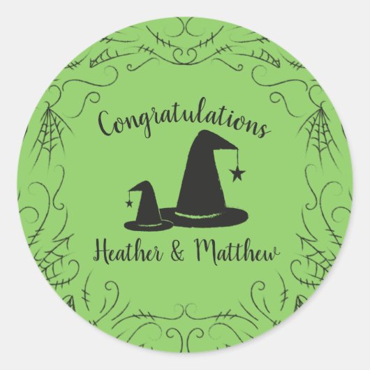 Witch Pet Baby shower Halloween Ronde Sticker (Voorkant)