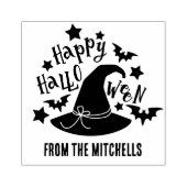 Witch Pet & Bats Happy Halloween Van Rubberstempel (Afrduk)