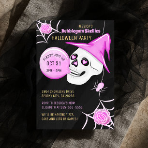 Witch Pet Bubblegum Skellies Halloween Party Kaart