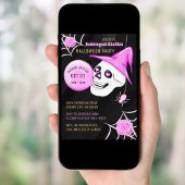 Witch Pet Bubblegum Skellies Halloween Party Kaart