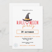 Witch Pet Business Kantoor Halloween Party Kaart (Voorkant / Achterkant)