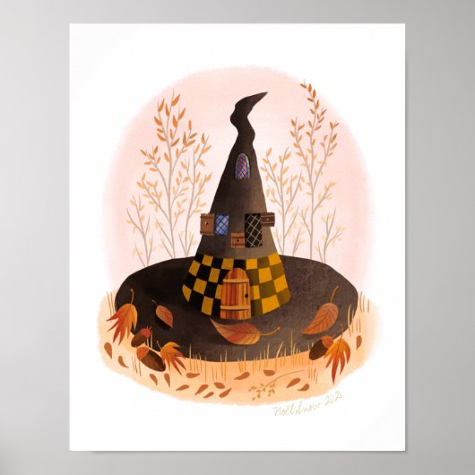 Witch Pet Cottage Art Print (Voorkant)