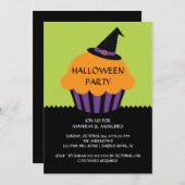 Witch Pet Cupcake Halloween Party Invitation Kaart (Voorkant / Achterkant)