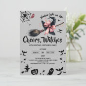 Witch Pet Custome Adult Halloween Party Kaart (Staand voorkant)