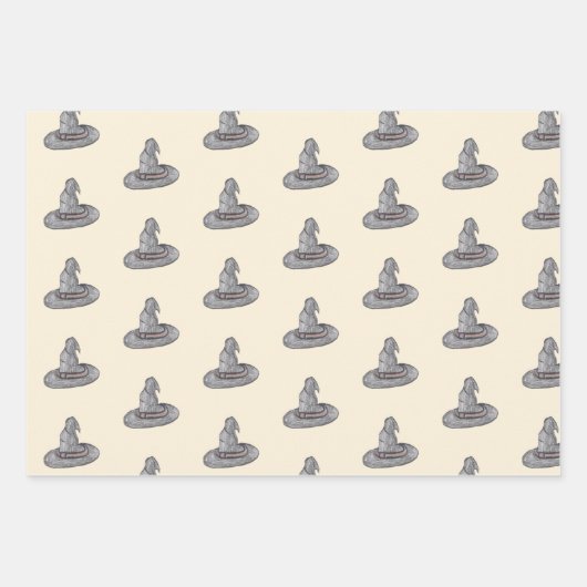 Witch Pet Doodle Halloween Pattern Inpakpapier Vel (Voorkant)