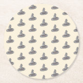 Witch Pet Doodle Halloween Pattern Ronde Kartonnen Onderzetter (Voorkant)