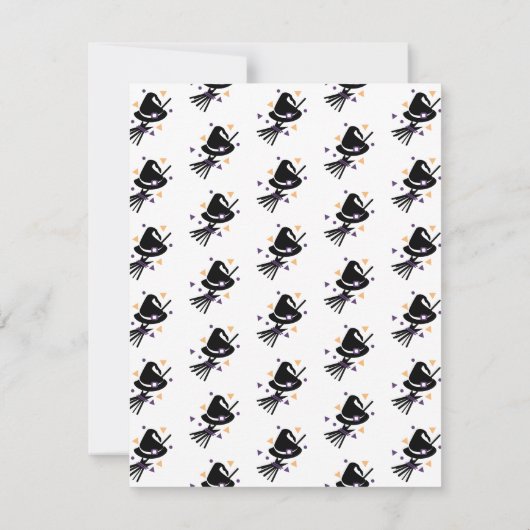 Witch Pet en Broom Halloween Herfst Gender onthull Kaart (Achterkant)