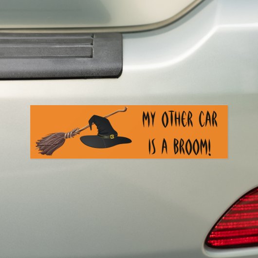 Witch Pet en Broomstick Bumpersticker (Op auto)