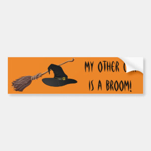 Witch Pet en Broomstick Bumpersticker