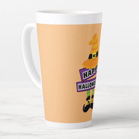 Witch Pet en Feet Halloween Latte Mok (Linkerhoek)