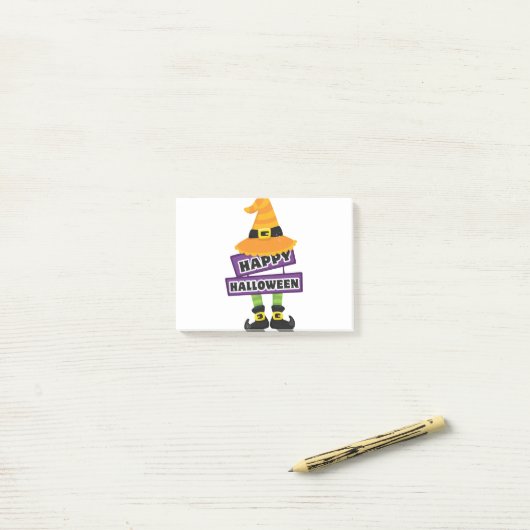 Witch Pet en Feet Halloween Post-it® Notes (Op bureau)