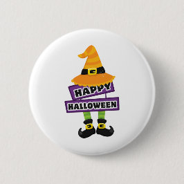Witch Pet en Feet Halloween Ronde Button 5,7 Cm