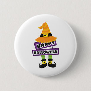 Witch Pet en Feet Halloween Ronde Button 5,7 Cm