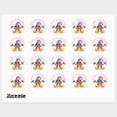 Witch Pet en Feet Halloween Ronde Sticker (Vel)