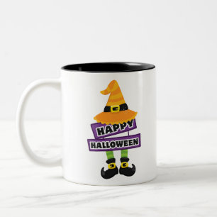 Witch Pet en Feet Halloween Tweekleurige Koffiemok