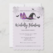 Witch Pet en hakken Halloween-feest voor vrouwen Kaart (Voorkant)