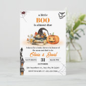 Witch Pet, en Haunted House, Halloween Baby shower Kaart (Staand voorkant)