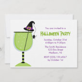 Witch Pet en Spider Halloween Cocktail Party Kaart (Voorkant)