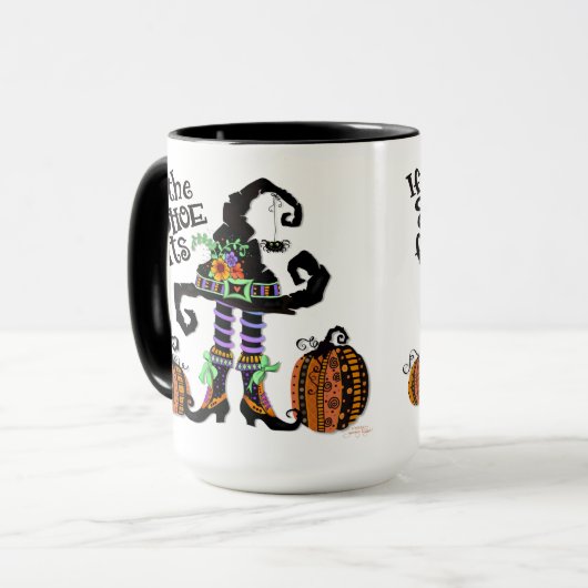 Witch Pet Funny Als de schoen past Halloween Mok (Voorkant links)
