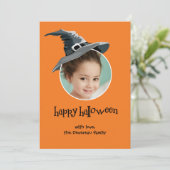Witch Pet Halloween-fotokaart Kaart (Staand voorkant)