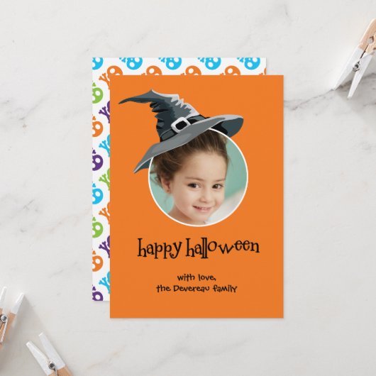 Witch Pet Halloween-fotokaart Kaart (Voorkant / Achterkant in situ)