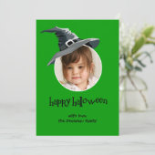 Witch Pet Halloween-fotokaart Kaart (Staand voorkant)