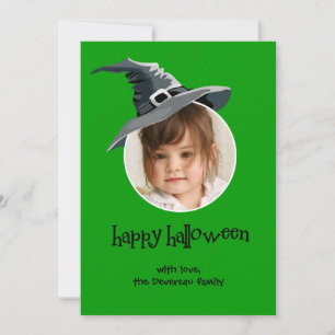 Witch Pet Halloween-fotokaart Kaart