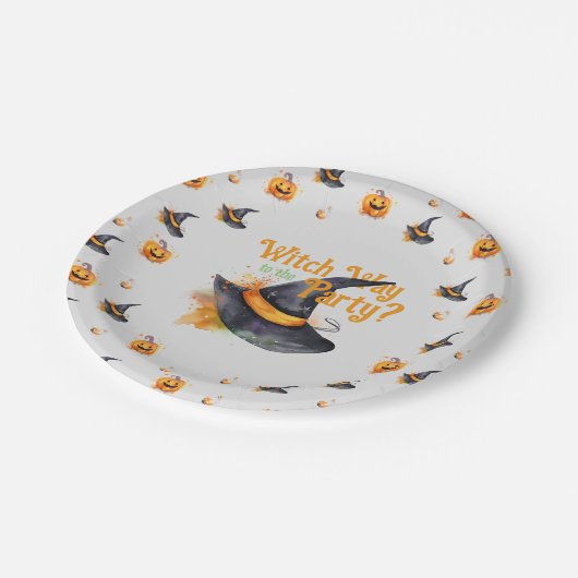 Witch Pet Halloween Papieren Bordje (Gekanteld)