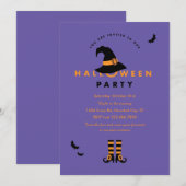 Witch Pet Halloween Uitnodiging (Voorkant / Achterkant)