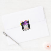 Witch Pet Happy Ghost Kinder Halloween Vierkante Sticker (Envelop)